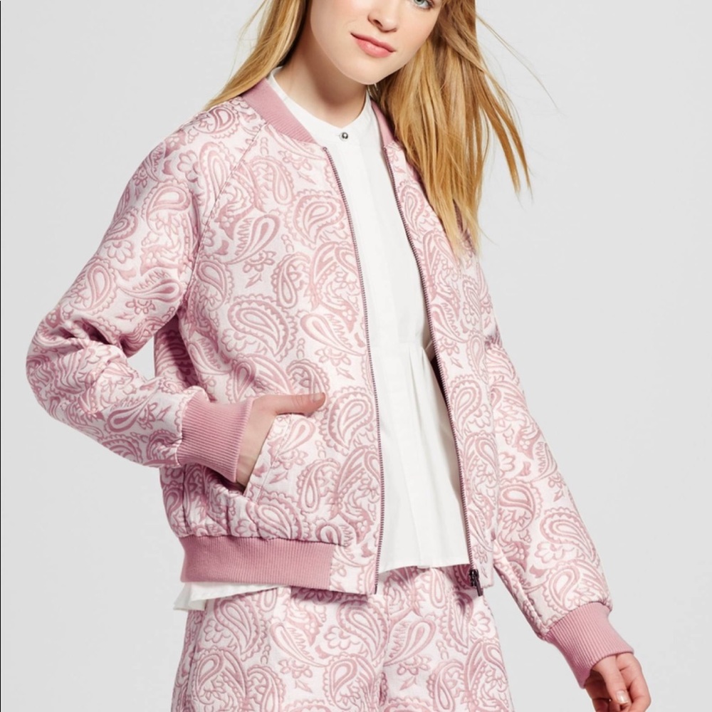 Victoria Beckham Jacquard Bomber Jacket Blush - M